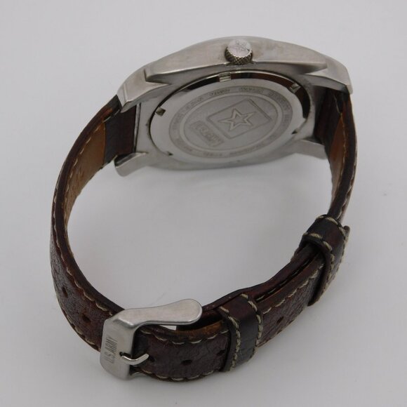 U.S.ARMY US/1002 Genuine Leather Quartz Analog Men's Watch New Battery - Picture 8 of 9